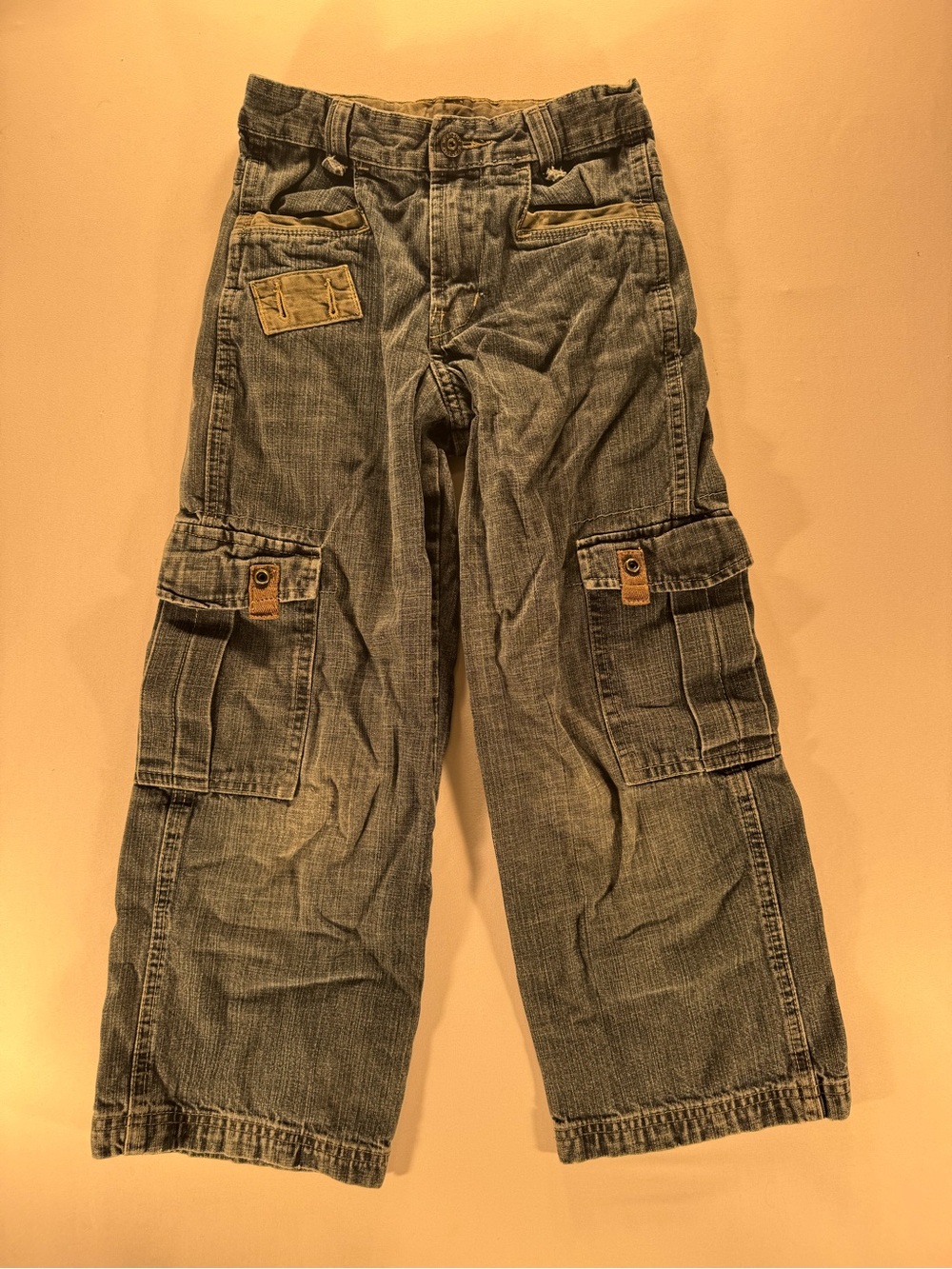 Kids' Cargo-Style Jeans in Washed Blue